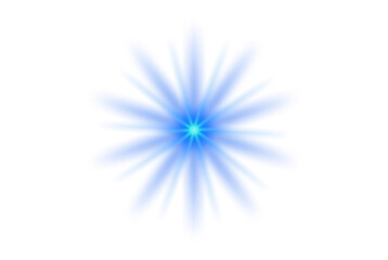 Glow, blue radiant burst, neon shine with sharp light rays and dynamic star-shaped illumination creating a strong futuristic highlight.