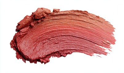Fototapeta premium A red lip color is applied on a white background