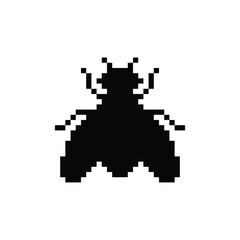 Fototapeta premium pixel art fly insect 8 bit vector icon for computer game logo 