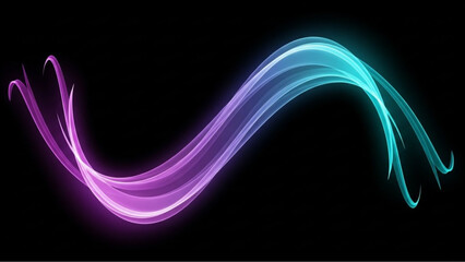 Dynamic and fluid lines of vibrant color dance gracefully against a deep, dark backdrop, evoking a sense of energy, motion, and artistic expression. vector illustration