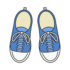 靴、スニーカー、洋服、ファッション、コーディネート、おしゃれ関連のイラスト（カラー）