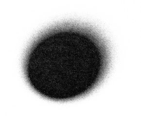 Centered halftone dot with circular gradient fading outward, featuring smooth diagonal lines on a transparent background.