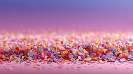 Bright and colorful sprinkles cover a surface in a festive and playful arrangement