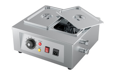 Obraz premium Stainless steel chocolate tempering machine. 3D rendering