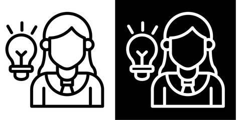 Idea Icon Set White Style Collection