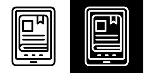 Ebook Icon Set White Style Collection