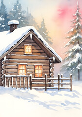 Cozy Snowy Cabin Glow