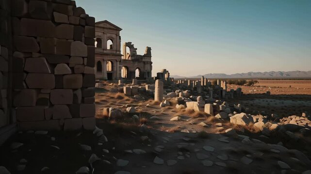 Volubilis Ancient Roman Ruins, Morocco Archaeological Site Landscape