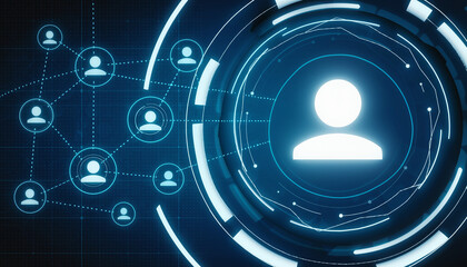 Digital Connectivity: Illuminated icons representing global interconnectedness on a dark backdrop, with a glowing aura of technological advancement.