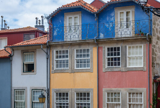 Houses on Largo da Pena Ventosa, small square in historical center of the city of Porto city, Portugal