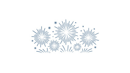 Stylized blue fireworks display vector illustration for celebration and festive events