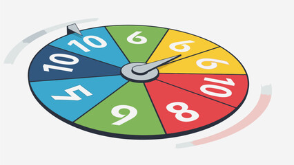 Vector Spin Wheel Game – Numbered Lucky Wheel Illustration