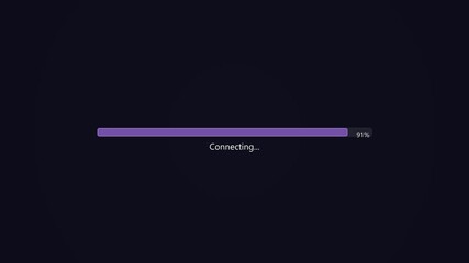 High quality design element video showing progress bar indicating connection status for web design projects