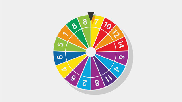 Vector Spin Wheel Game &ndash; Numbered Lucky Wheel Illustration