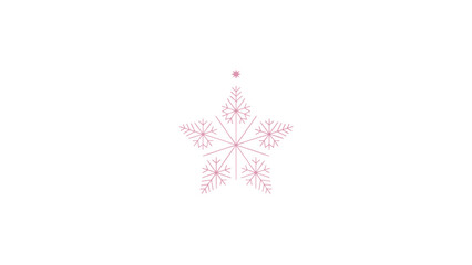 Delicate snowflake star icon minimalist winter design element for festive greetings and holiday decorations isolated on white