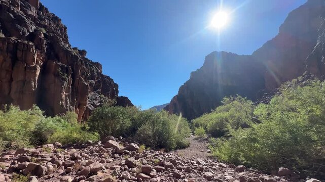 The waterfall located in  in Mount Bab N&rsquo;Ali Jbel Saghro | Morocco DesertLaazib waterfall Mountains Jel Saghro | Morocco Desert	