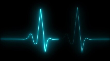 A vibrant green heartbeat line displayed on a digital screen, representing life and vitality in modern healthcare.4K video animation.