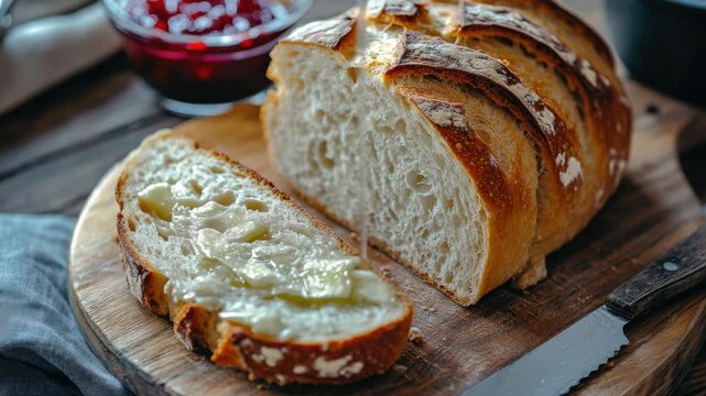 Freshly baked loaf of bread