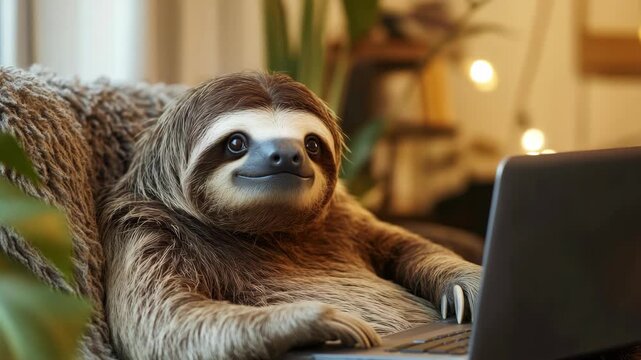Slow Loris at Laptop