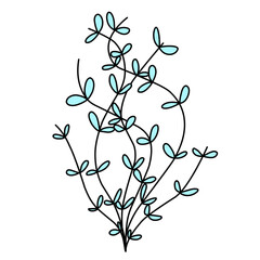 A simple floral line illustration with petals and leaves, suitable for botanical decoration, minimalist design, invitations, and nature themes