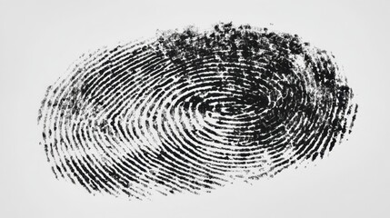 A close view of a fingerprint pattern shows the unique ridges and lines. This image is used in forensic investigations to identify individuals during criminal cases.