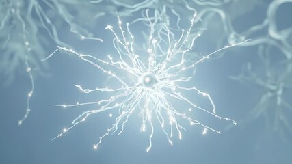 Glowing neural network with intricate, branching dendrites and soma - Powered by Adobe
