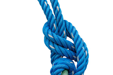 Blue Rope Coil Isolated on Transparent Background