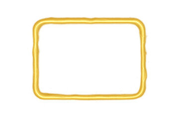 Golden glowing square frame border with rounded corners for award, certificate, or presentation design