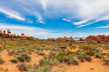 Beautiful desert landscape at Arches National Park.