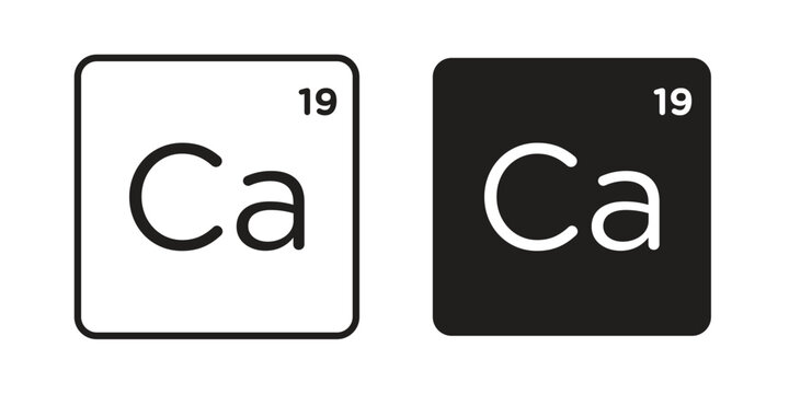 Calcium icons for web design set in black stroke and solid style. EPS10