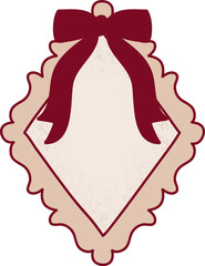 Vintage Frame With Ribbon Bow