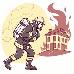 Firefighter Character Illustration