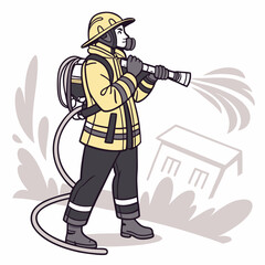 Firefighter Character Illustration