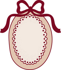 Vintage Oval Frame with Ribbon