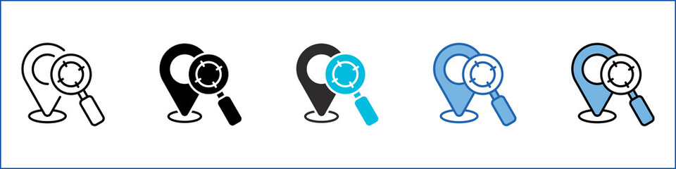 Tracking Single Icon Multistyle Illustration