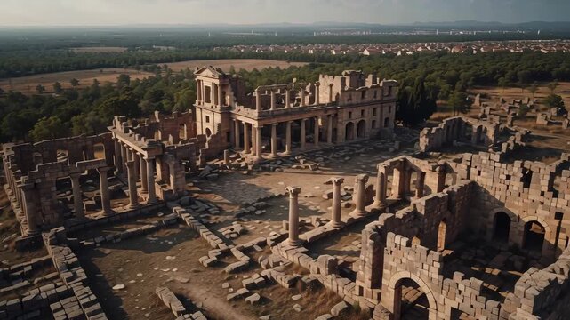 Ancient Ruins, Volubilis, Morocco Roman City Heritage Site