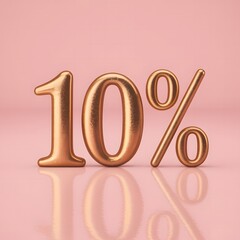 Shiny Gold 10 Percent Text on Soft Gradient Background for Sale Promotion and Discount Campaigns
