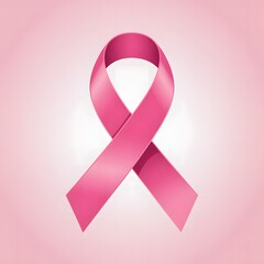 Pink Breast Cancer Awareness Ribbon Symbol on Soft Pastel Background for Support and Advocacy Themes

