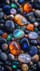 Sea gems on the beach