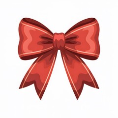 red ribbon bow, shiny decorative bow, glossy gift bow, festive ribbon design, holiday gift decoration, celebration bow artwork, bright red bow illustration, cute ribbon accessory, present wrapping dec