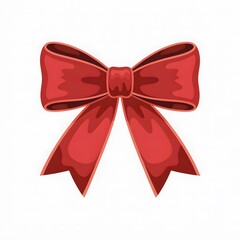 red ribbon bow, shiny decorative bow, glossy gift bow, festive ribbon design, holiday gift decoration, celebration bow artwork, bright red bow illustration, cute ribbon accessory, present wrapping dec