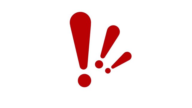 Motion exclamation mark icon. Animated exclamation mark icon. Animated web, technology, industry, and business elements.
