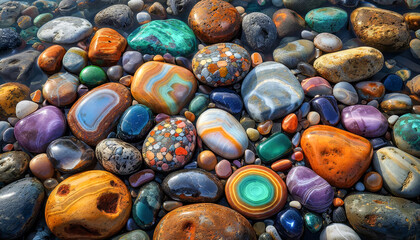 Sea gems on the beach