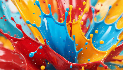 Splashes of colored paints