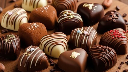 A delightful assortment of artisanal gourmet chocolates and sweet treats