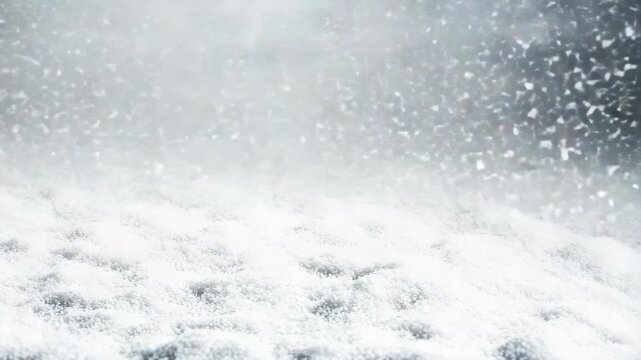 Snowfall winter scene snowflake dusting snowy ground texture creating peaceful calm atmosphere