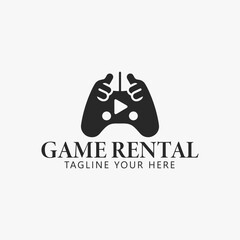 Game rental logo design for a business. The logo is simple and easy to recognize.