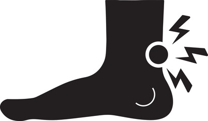 Foot Pain: An illustration of a foot and ankle silhouette, highlighting the painful area with graphic visual cues indicating discomfort.