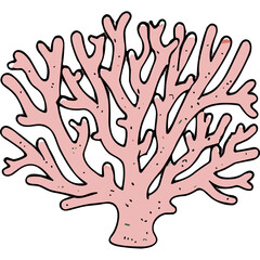 Obraz premium Pale Pink Branching Coral Skeleton on Black Background Natural Underwater Marine Life Structure Detailed Organic Form