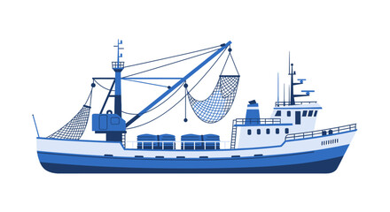 Vector of ship in the sea